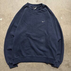 Vintage 90’s Nike Sweater Size Large Small Swoosh Embroidered Blue